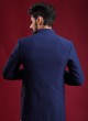 Royal Blue Emboss Jodhpuri Suit